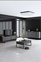 Hanah Home Conjunto de Muebles de Salón Luxe en Nogal y Negro